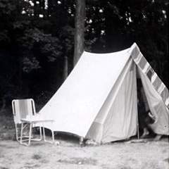 old canvas tent.