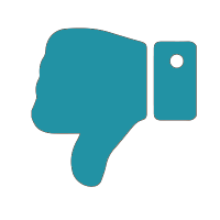 Teal Thumbs Down Logo