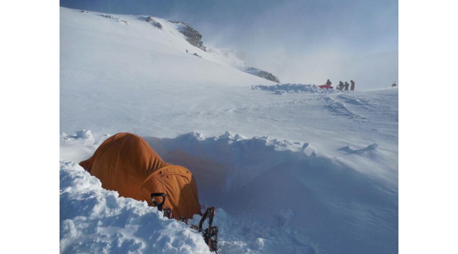 The Tasmanian snow all around it