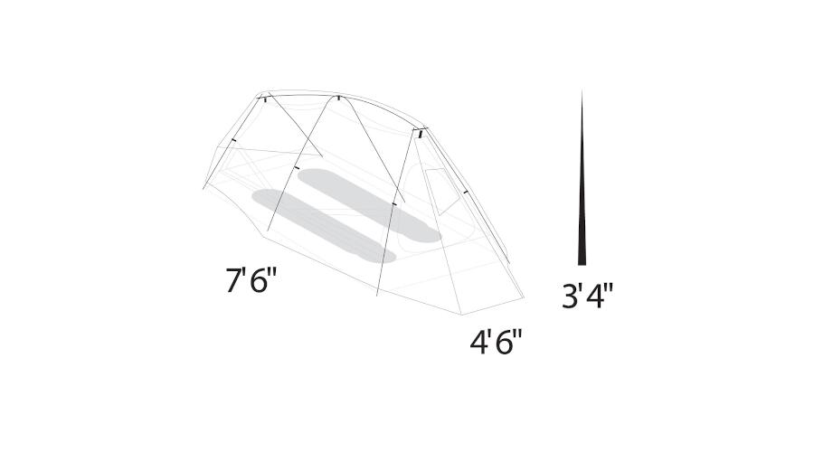 Dimensions of the on the Alpenlite XT 2