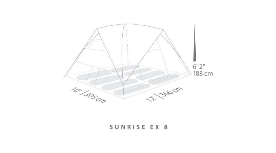 Dimensions of the on the Sunrise Ex 8