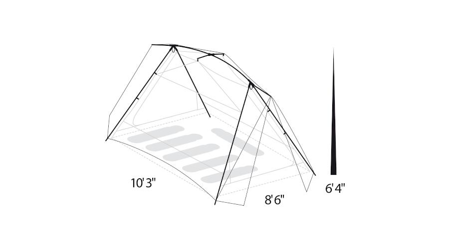 Dimensions of the on the Timberline SQ Outfitter 6