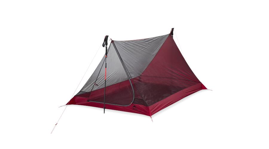 The Thru-Hiker Mesh House Trekking Pole Tarp Off