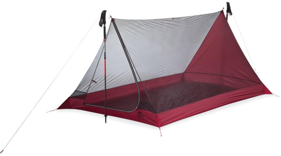 The Thru-Hiker Mesh House Trekking Pole Tarp Off