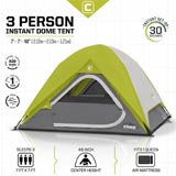 Core Equipment Instant Dome 3 Dome Tent